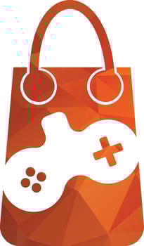 shopping bag game logo bag game icon vector design template