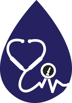 stethoscope time vector logo design template. Health and medical or pharmacy logo concept.