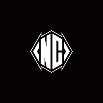 NC Logo monogram with shield shape designs template vector
