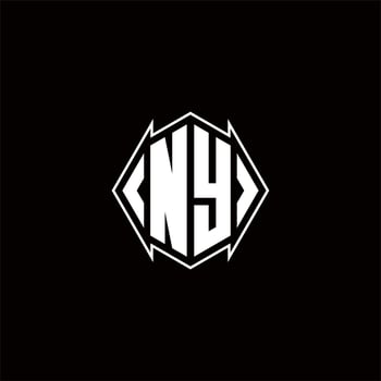 NY Logo monogram with shield shape designs template vector