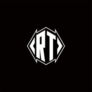 RT Logo monogram with shield shape designs template vector