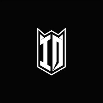 IQ Logo monogram with shield shape designs template vector