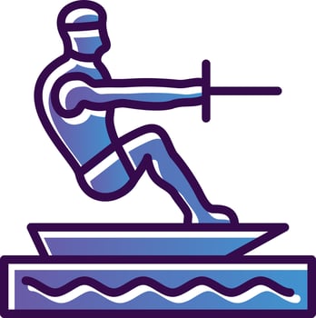 Barefoot Skiing Vector Icon Design