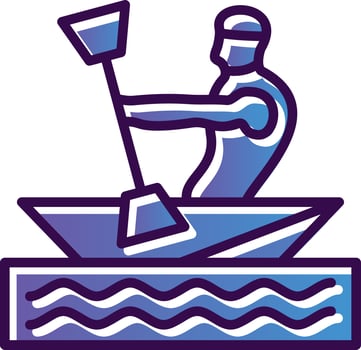 Kayaking Vector Icon Design