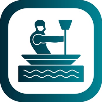 Canoeing Vector Icon Design
