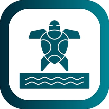Sea Turtle Vector Icon Design