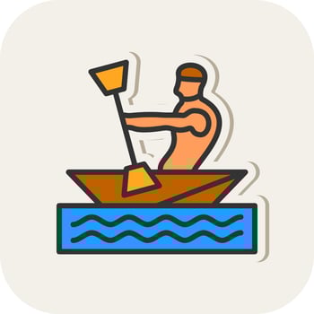 Kayaking Vector Icon Design