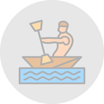 Kayaking Vector Icon Design
