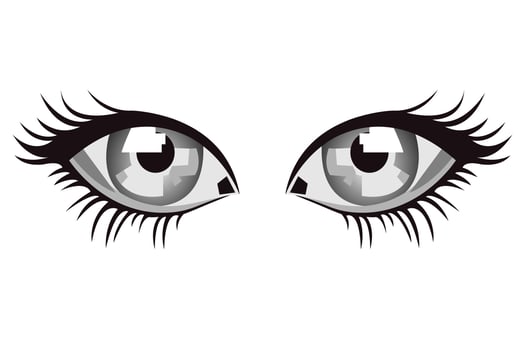 eye in abstract art style, cube style for poster, banner or background, vector illustration