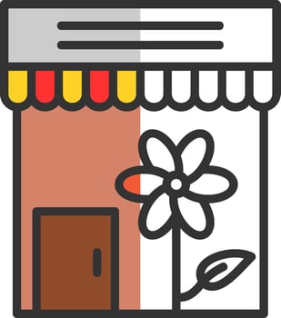 Flower Shop Vector Icon Design