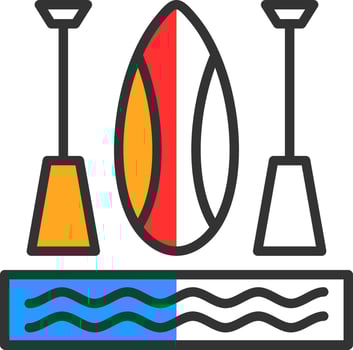 Paddleboarding Vector Icon Design