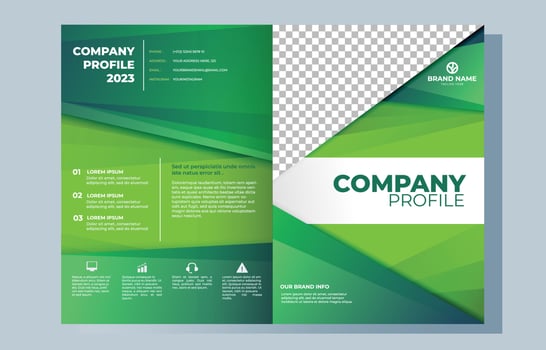 Company Profile Template in Green vector