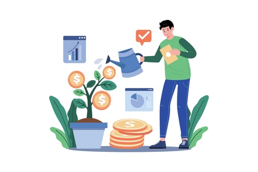 Business Profit Growth Illustration concept on white background vector