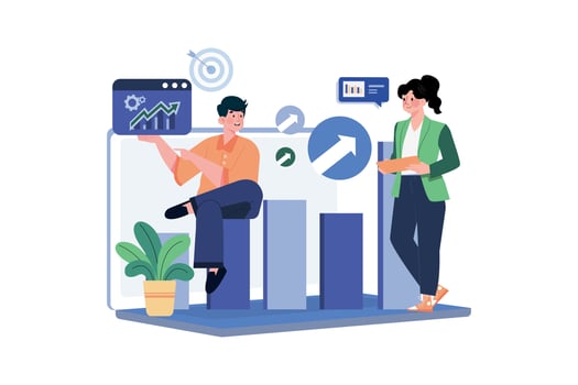 Business Growth Illustration concept on white background vector