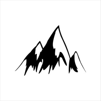 mountain vector. mountain vector isolated on white background. vector silhouette of mountains and hills