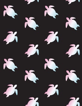 Vector seamless pattern of turtle silhouette