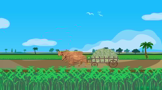Village nature scene. vector