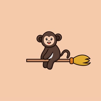 monkey cute design logo concept vector