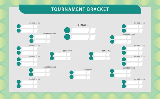 Green colored tournament bracket symbolize environment theme. Suitable for sports match, tournament, and championship. vector