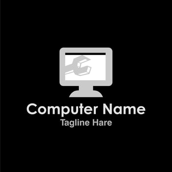 PC Logo Design Vector Design or computer icon, for computer servicing business