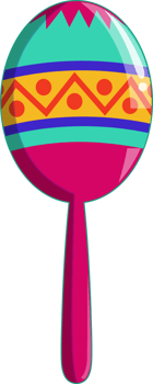 Colorful cartoon maracas. Mexican music instrument. Mexico decoration PNG