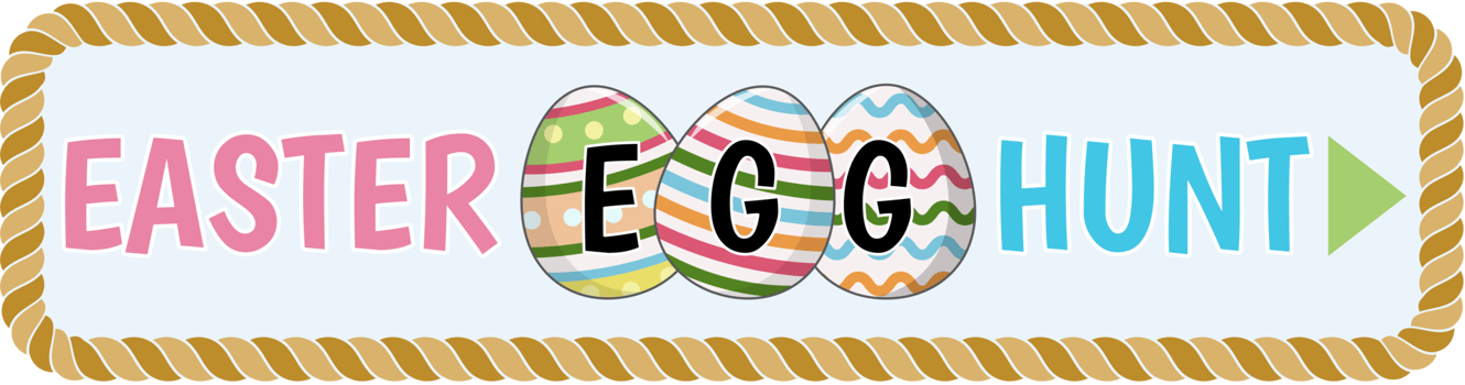 Easter Egg Hunt Sign Banner Flat Icon PNG