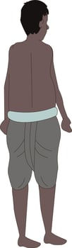 Village farmer back side character. vector