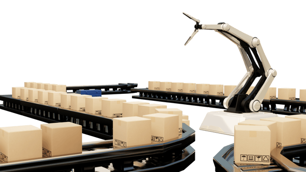 Arm Robot AI manufacture Box product Object for manufacturing industry technology Product export and import of future For Products, food, cosmetics, apparel warehouse mechanical future technology png
