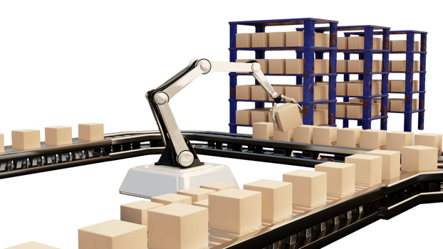 Arm Robot AI manufacture Box product Object for manufacturing industry technology Product export and import of future For Products, food, cosmetics, apparel warehouse mechanical future technology png