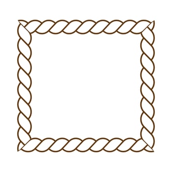 Rope round border frame vector
