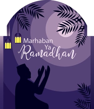 Realistic illustration of a Muslim boy in Salah position vector