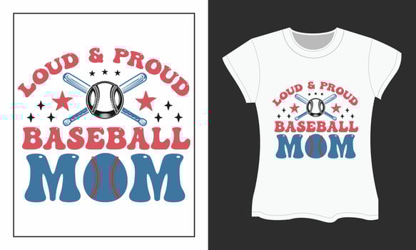 Baseball Mom SVG T-shirt Design vector