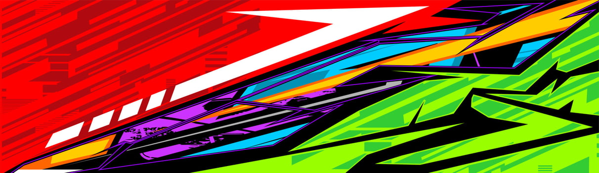 Car decal design vector. Graphic abstract stripe racing background kit designs for wrap vehicle, race car, rally, adventure and livery vector