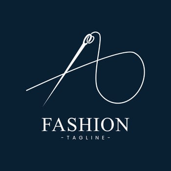 a fashion and needle works logo vector