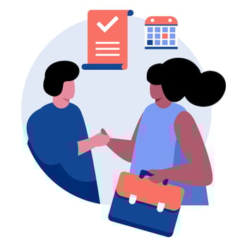 The Art of Negotiation This theme may feature two people sitting at a table and negotiating a business deal. opportunity business concept vector