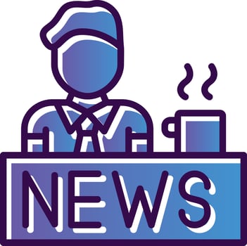 NewsCaster Vector Icon Design