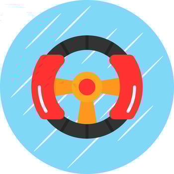 Steering Wheel Vector Icon Design
