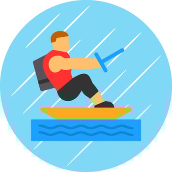 Water Skiing Vector Icon Design
