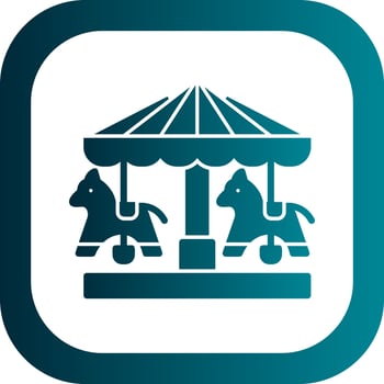 Merry Go Round Vector Icon Design