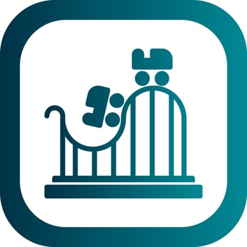 Roller Coaster Vector Icon Design