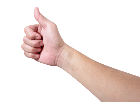 hand with thumb up isolated png