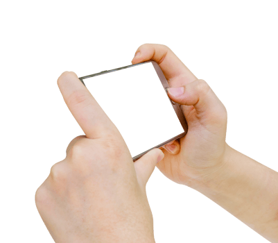 Woman using mobile smart phone isolated png