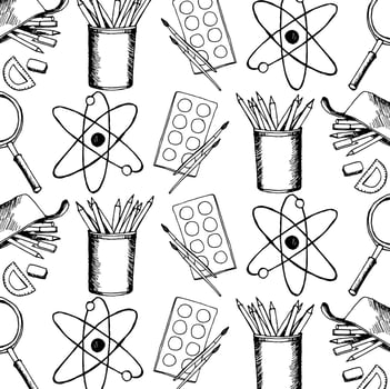 school pattern background vector