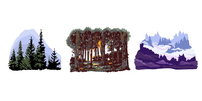 Forest vector set collection graphic clipart design