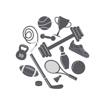 set of sport icons vector