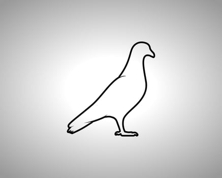 Pigeon Outline Vector Silhouette