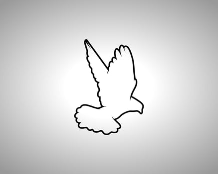 Pigeon Outline Vector Silhouette