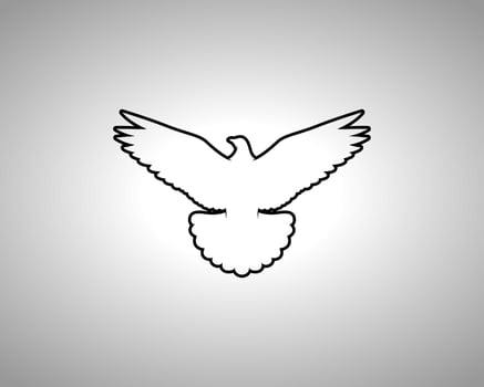 Pigeon Outline Vector Silhouette
