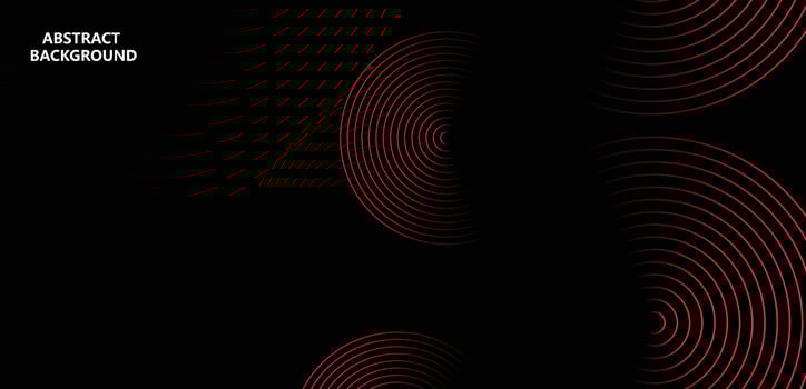 Abstract glowing circle lines on dark background. Futuristic technology concept. Horizontal banner template. Suit for poster, cover, banner, brochure, website vector
