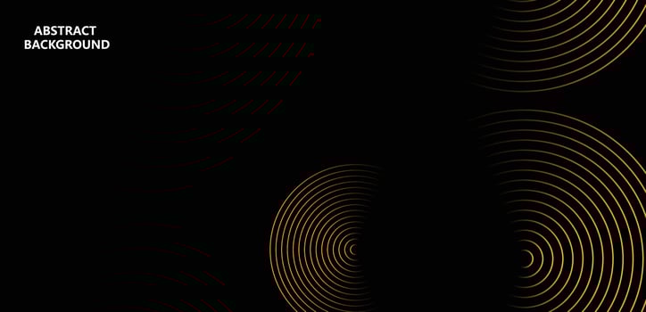Abstract glowing circle lines on dark background. Futuristic technology concept. Horizontal banner template. Suit for poster, cover, banner, brochure, website vector